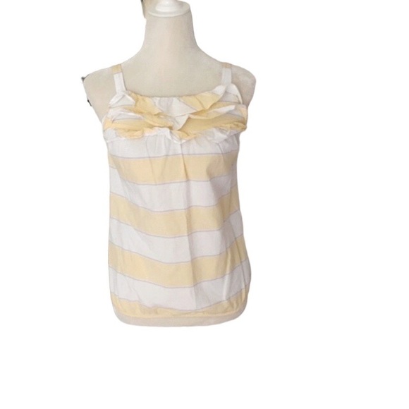 Ann Taylor Factory Tops - Ann Taylor Loft Yellow White Sleeveless Top Size XS